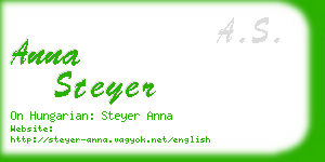 anna steyer business card